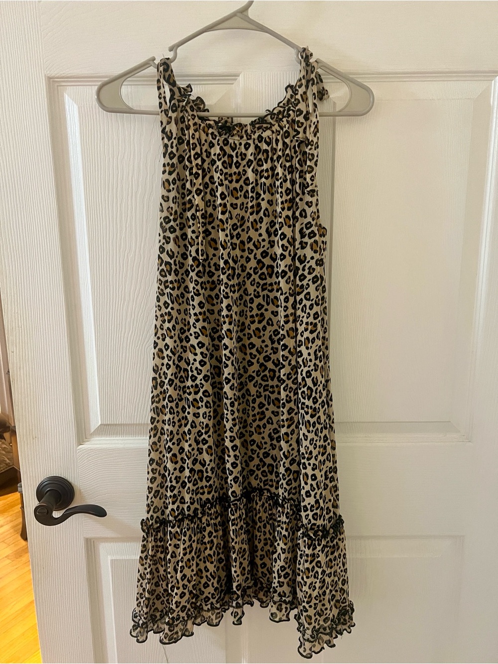 Signature by Robbie Bee Beige and Black Leopard Print Sundress
